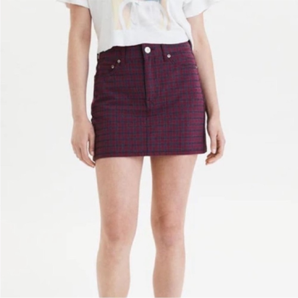 American Eagle Hi-Rise Mini Plaid Skirt Sz 4